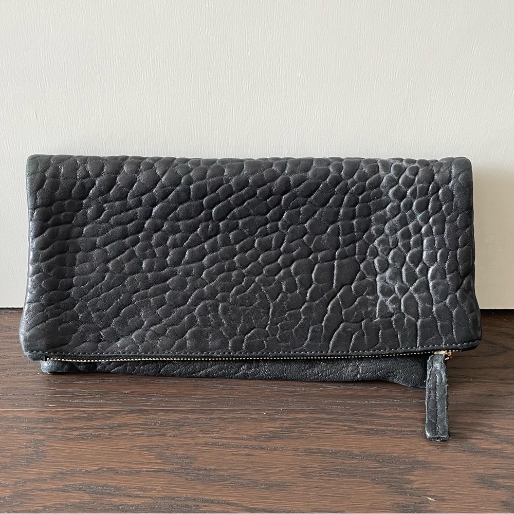 Clare V. fold over clutch, black